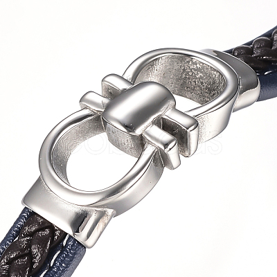 Men's Braided Leather Cord Bracelets BJEW-H559-15C-1