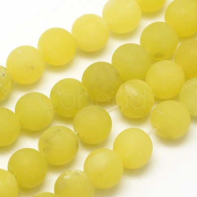 Natural Lemon Jade Round Beads Strands X-G-D677-6mm-1