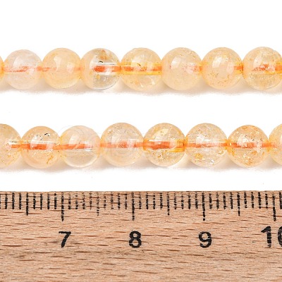 Natural Citrine Beads Strands G-E483-12-6mm-1