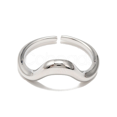 Brass Open Cuff Ring for Woman RJEW-F146-03P-1