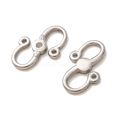 304 Stainless Steel S-Hook Clasps with Blank Bezel Cups SA-CBA7A40-03P-B-1