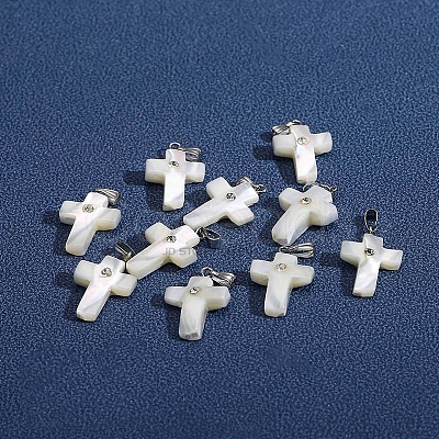 Natural White Shell Pendants PW-WG99836-01-1