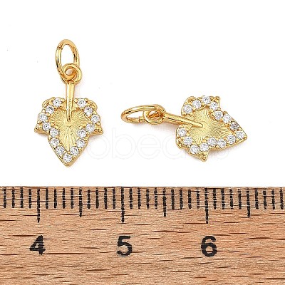 Brass Micro Pave Clear Cubic Zirconia Charms KK-F941-37B-G-1