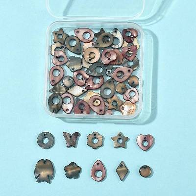 50Pcs Natural Freshwater Dyed Shell Pendants SHEL-FS0001-17-1