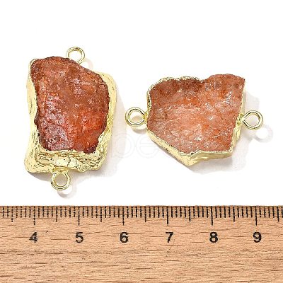 Raw Rough Natural Dyed Quartz Crystal Links Connector Charms G-K189-04LG-08-1