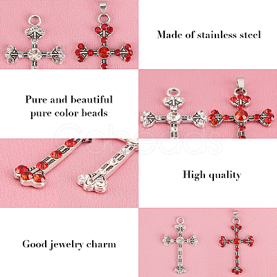 12Pcs 2 Style Tibetan Style Alloy Rhinestone Pendants RB-FH0001-04-1