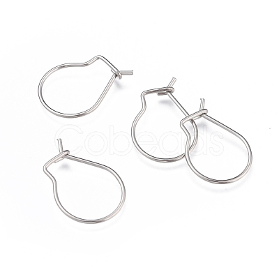 Tarnish Resistant 304 Stainless Steel Hoop Earrings Findings STAS-H436-02P-1