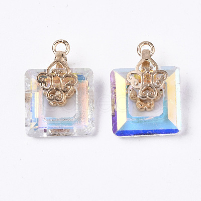 Electroplate Glass Charms X-EGLA-N005-002C-1