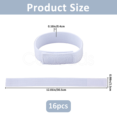 16Pcs Polyester & Nylon Elastic Straps with Hook and Loop Fastener AJEW-FH0007-61B-1