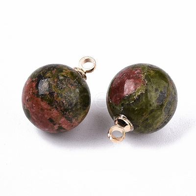 Natural Unakite Charms G-N332-024G-15-1