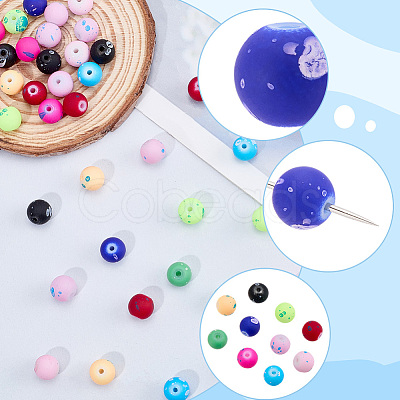 160Pcs 10 Colors Forsted Glass Beads Strands GLAA-SP0001-80-1