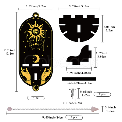 CREATCABIN DIY Pendulum Divination Making Kit DIY-CN0002-08B-1