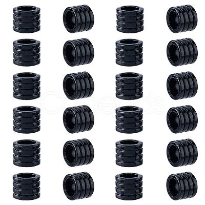 24Pcs Grooved Stainless Steel European Beads STAS-HS0001-81A-1