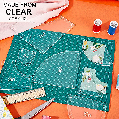 2~6 Inch Transparent Acrylic Quilting Templates DIY-WH0381-001-1