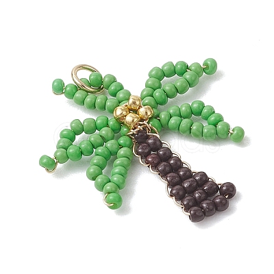 Glass Seed Beaded Pendants PALLOY-MZ01251-01-1