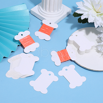 80Pcs Bone Shape Paper Thread Winding Boards SENE-SC0001-09A-1