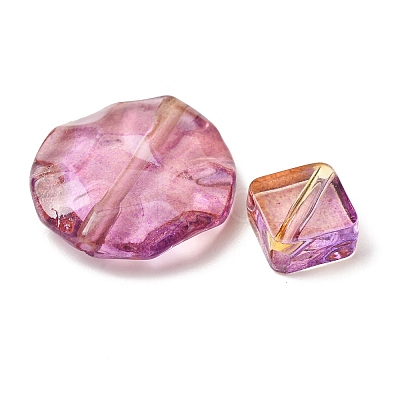 Two Tone Transparent Acrylic Beads OACR-Z041-18-1