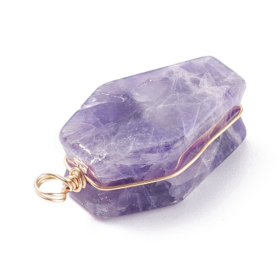 Natural Gemstone Pendants PALLOY-JF01403-1