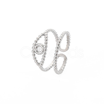 Tarnish Resistant 304 Stainless Steel Open Pad Ring Cabochon Settings LS-STAS-S119-157P-1