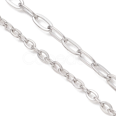 304 Stainless Steel Paperclip Chain Cable Chain Necklace Slider Making AJEW-JB01529-1
