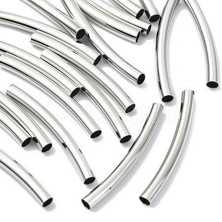 SHEGRACE Brass Curved Tube Beads XGRPCU028-259P-1