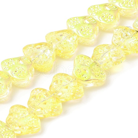 Transparent Electroplate Glass Beads Strands EGLA-F158-HP01-A-1