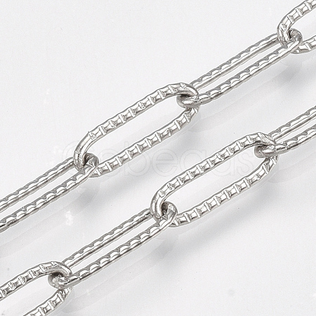 Non-Tarnish 304 Stainless Steel Paperclip Chains STAS-T045-10-1