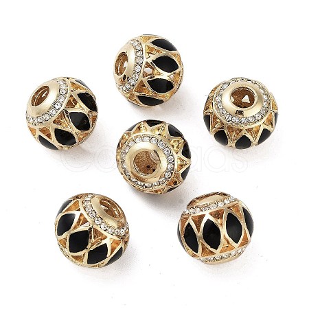 Golden Plated Alloy Enamel European Beads FIND-E046-10G-01-1