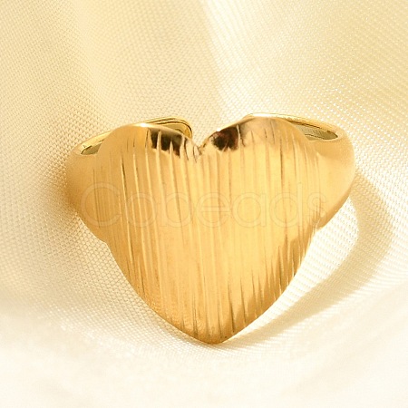 304 Stainless Steel Open Cuff Rings for Women STAS-Z108-05G-05-1
