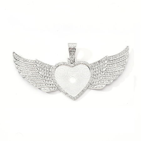 Alloy Pendant Cabochon Settings X-PALLOY-S107-001P-RS-1