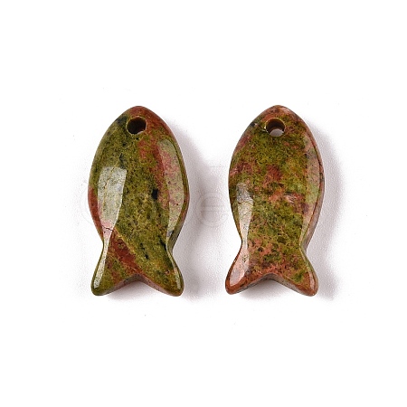 Natural Unakite Pendants G-N342-106I-1