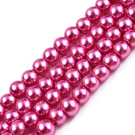 Baking Paint Pearlized Glass Pearl Round Bead Strands HY-Q003-10mm-10-1