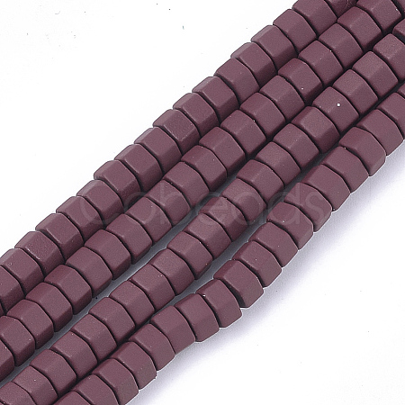 Spray Painted Non-magnetic Synthetic Hematite Beads Strands G-T116-27-21-1