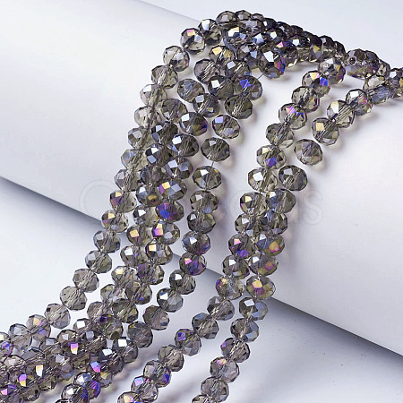 Electroplate Transparent Glass Beads Strands EGLA-A034-T4mm-F11-1