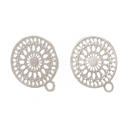 Brass Stud Earring Findings KK-S345-260-1