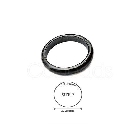 Synthetic Hematite Plain Band Rings BK4832-16-1