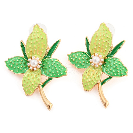 Saint Patrick's Day Theme Zinc Alloy Dangle Stud Earrings EJEW-Z030-01A-LG-1