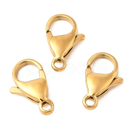 Ion Plating(IP) 304 Stainless Steel Lobster Claw Clasps Hand Polished STAS-AB15-G-01-1