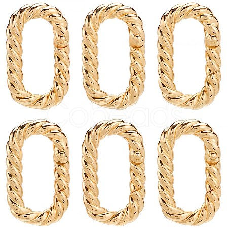 6Pcs Brass Spring Gate Rings KK-SC0005-71-1