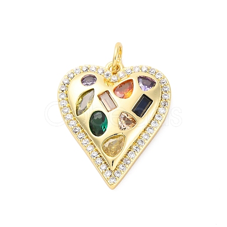 Brass Micro Pave Cubic Zirconia Pendants KK-D325-58G-02-1
