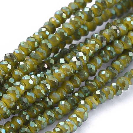 Electroplate Glass Beads Strands GLAA-F079-FR09-1