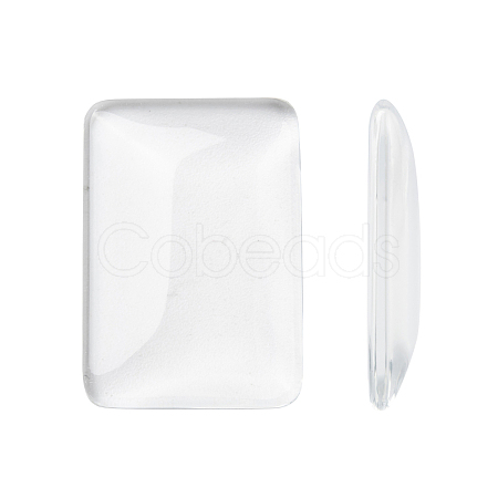 Transparent Rectangle Glass Cabochons X-GGLA-R025-33x23-1