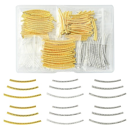300Pcs 9 Styles Brass Tube Beads KK-YW0002-10-1