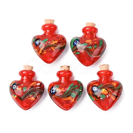 Handmade Lampwork Perfume Bottle Pendants LAMP-H072-02C-1