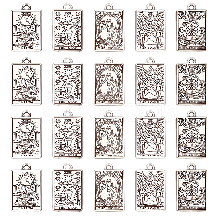 Nbeads 40Pcs 8 Style Tibetan Style Alloy Pendants FIND-NB0003-49-1