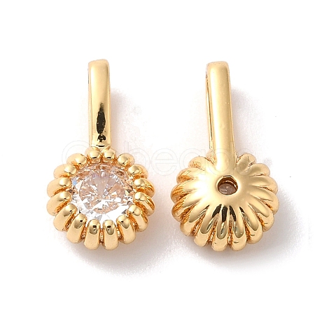 Brass with Glass Charms KK-G465-51G-01-1