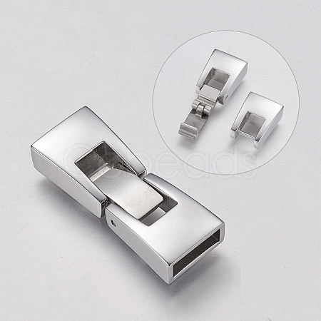 Tarnish Resistant 304 Stainless Steel Snap Lock Clasps STAS-P180-26P-1