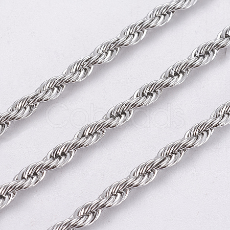 Tarnish Resistant 304 Stainless Steel Rope Chains CHS-F005-10P-1