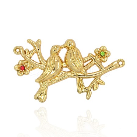 Nickel Free & Lead Free Unfading Golden Plated Alloy Bird Magpie Links connectors PALLOY-J169-81G-NR-1