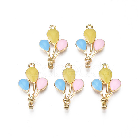 Rack Plating Alloy Enamel Pendants ENAM-N055-089C-1